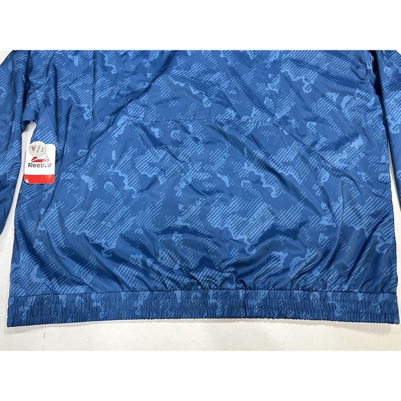 Reebok Womens Blue Windbreaker Jacket 2XL Jogger Coat‎ NWT - Picture 10 of 12